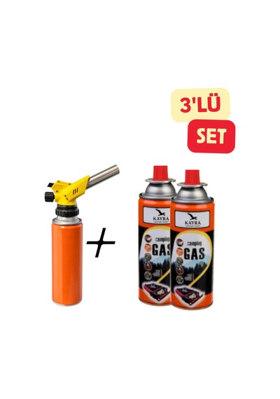 Çakmaklı Pürmüz Dmx4661 - Kamp Piknik Mutfak Tipi Otomatik Ateş Tutuşturucu Pürmüz Başlık + 2 Kartuş Sarı Sarı