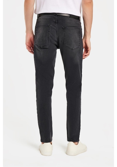 Tudors Erkek Normal Kesim Denim Yıkamalı Düz Paça Gri Jean Kot Pantolon-34098 Gri