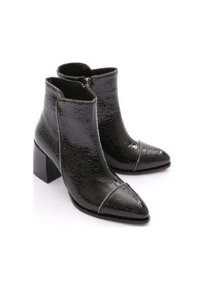 Dgn 900 Kadin Topuklu Bot Siyah Croco