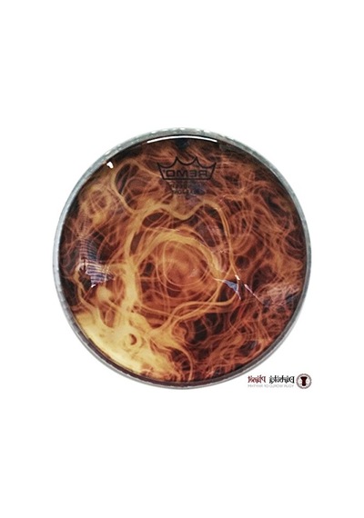 Darbuka Derisi - 9 İnç Skyndeep Cleartone, Sarı Duman Desenli