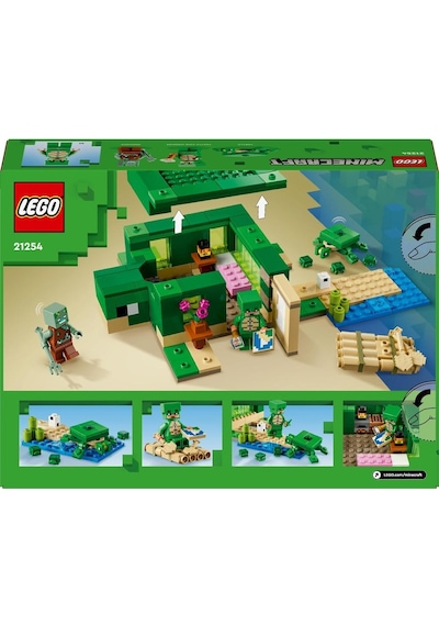 LEGO® Minecraft Kaplumbağa Plaj Evi 21254 8+ Yaratıcı Oyuncak Yapım Seti - 234 Parça