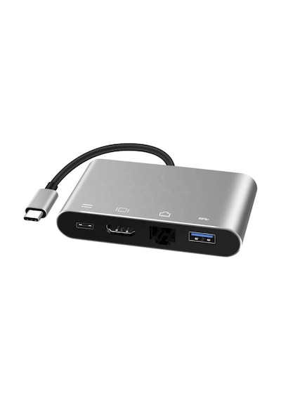 4In1 Type C To Usb 3.0 + Hdmi + Gigabit Ethernet + Type-C Adaptör (539269031)