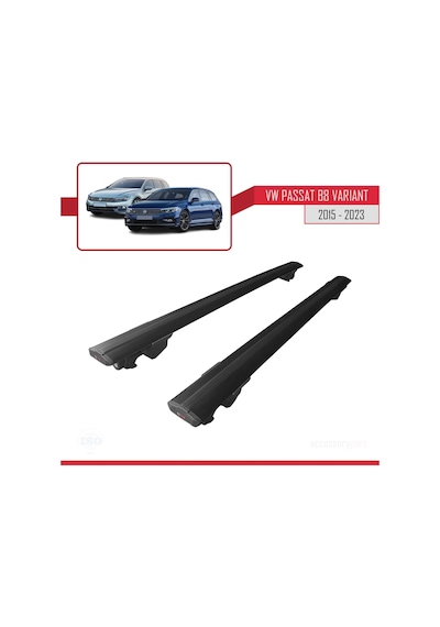 Vw Passat B8 Variant 2015-2023 Arası İle Uyumlu Hook Model Anahtar Kilitli Ara Atkı Tavan Barı Siyah