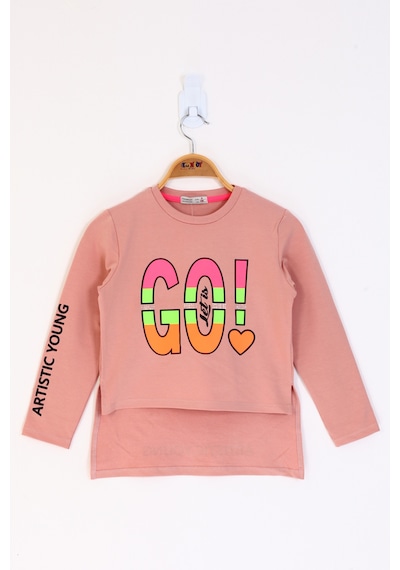 Toontoy Kids Toontoy Kız Çocuk Letis Go Baskılı Tişört Gülkurusu