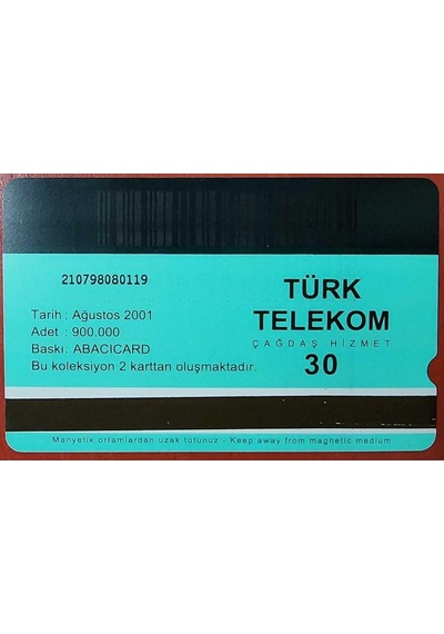 Eurobasket 2001 Telefon Kartı 30'luk. Ağustos 2001.