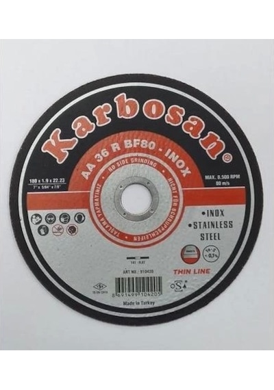 Mey İthalat Karbosan Thinline İnox Kesici 180x1,9x22,23 Mm