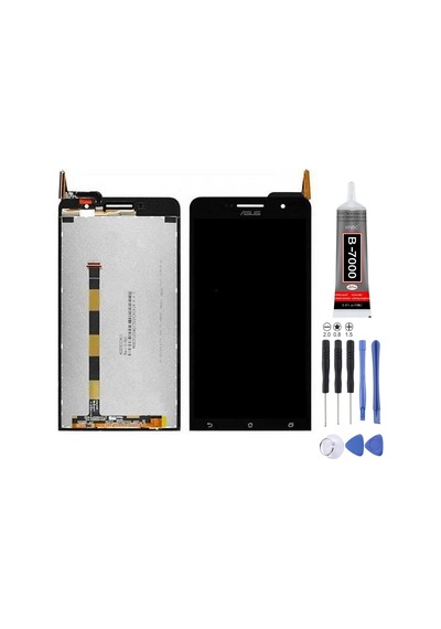 Asus Zenfone 6 Uyumlu Lcd Ekran Çıtasız Siyah + Montaj Kiti