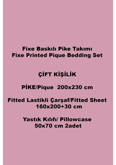 Alessa Mavi Çift Kişilik Pike Takımı %100 Pamuk, Yazlık Nefes Alan Kumaş MAVI