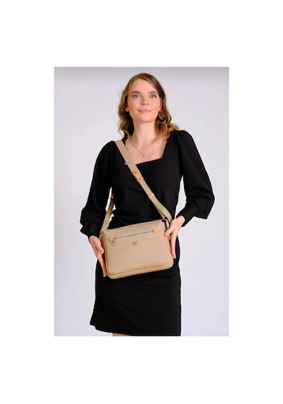 Just Polo Orijinal Kadın 3 Bölmeli Lüks Omuz Çantası Shopper Kum - Taba