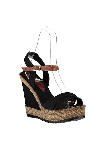 Fox Shoes Siyah Kadın Dolgu Topuklu Ayakkabı 9674070905