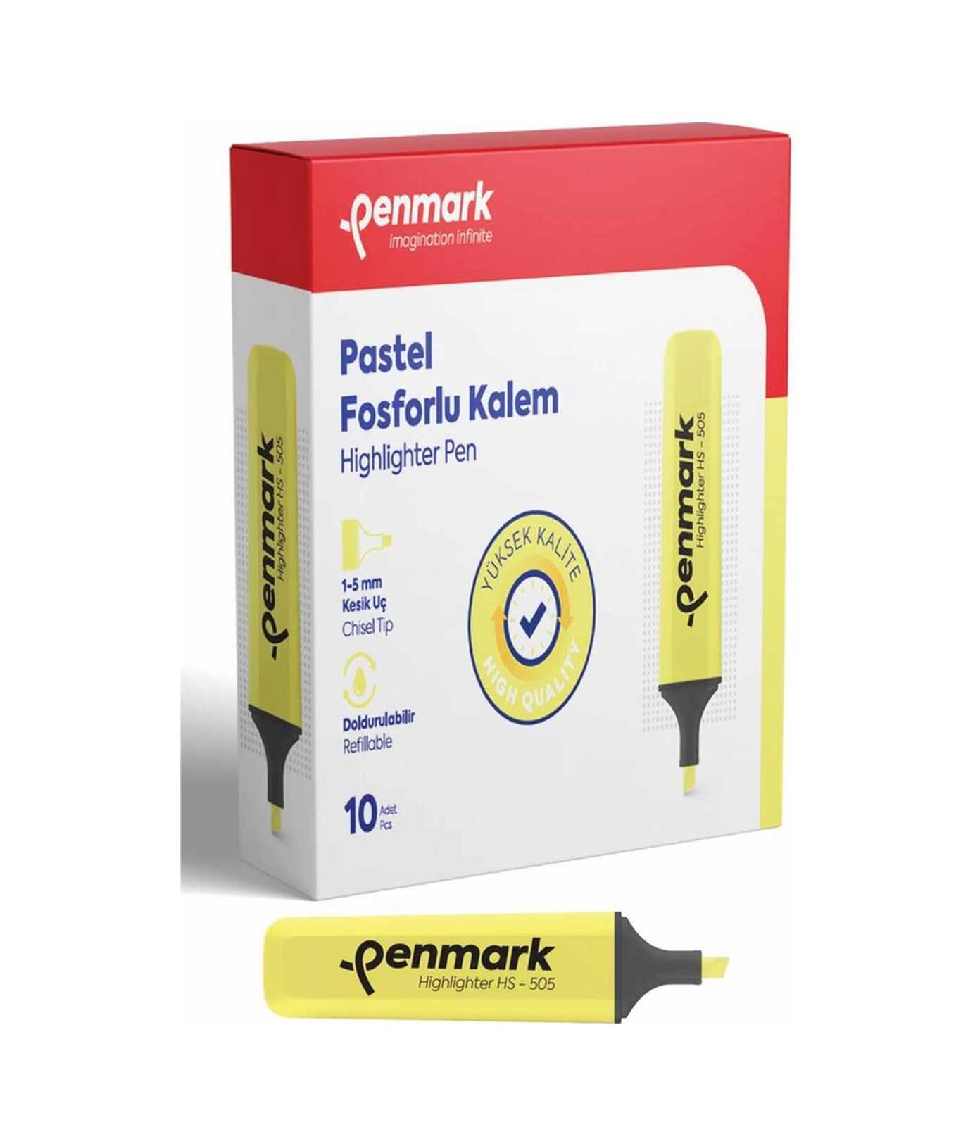Pastel Fosforlu Işaretleme Kalemi Limoni Fosforlu Kalem 10 Lu Paket Karışık