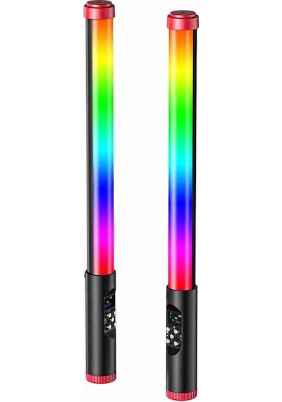 Fuchsia Fm-128rgb Oled Ekran Göstergeli Rgb Led Işıklı Su Geçirmez Aydınlatma Çubuğu Siyah