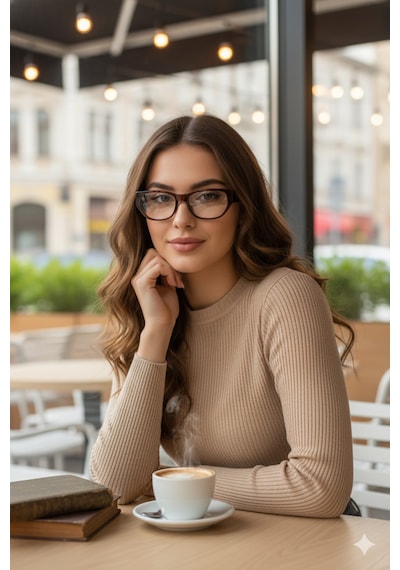 Bloom Mavi Işık Filtreli Gözlük Cateye Modern Trend Tasarım Camı Değiştirilebilir Kahverengi