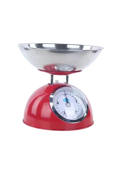 Paslanmaz Çelik 5 Kg Kapasiteli Mekanik İnce Ayar Terazi Hassas Ve Dayanıklı Tartım Kırmızı