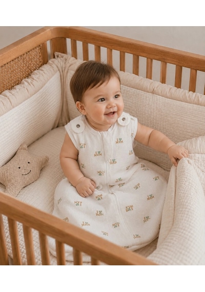 Begi 2.5 Tog Elyaflı Torba Askılı Çıtçıtlı Uyku Tulumu % 100 Pamuk 0-6 Ay