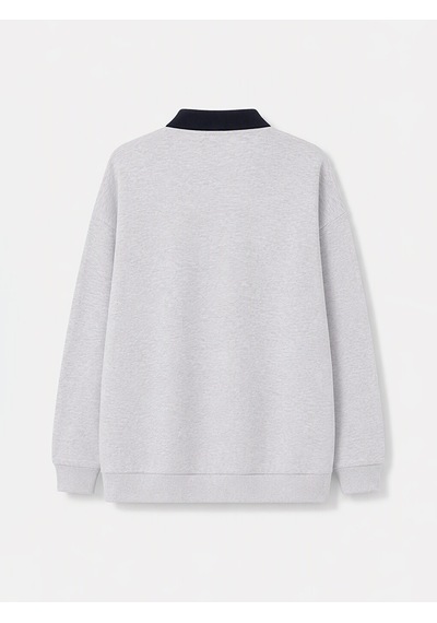 Lcw Modest Gri Baskılı Kadın Kalın Sweatshirt Tunik