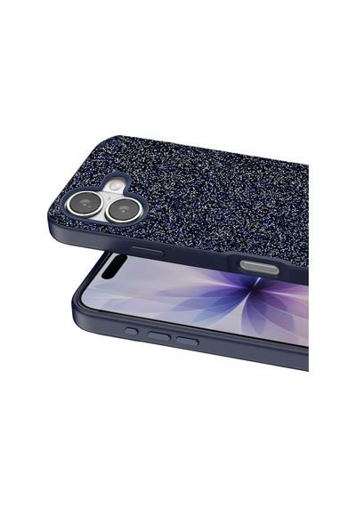 Sptmgldı Onegif Apple Apple iPhone Uyumlu  17 Bright Simli Kapak - Mavi