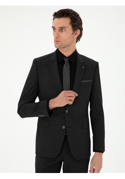 Cacharel Antrasit Slim Fit Klasik Takım Elbise Gri
