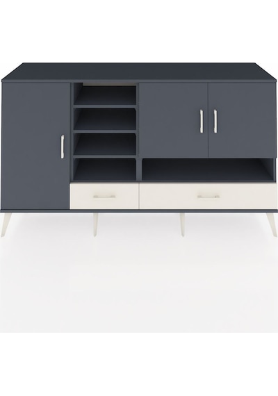 Kronos Konsol 8 Raflı 2 Çekmeceli 3 Kapaklı 176x59x99 Antrasit-an Antrasit-antrasit/aytaşı