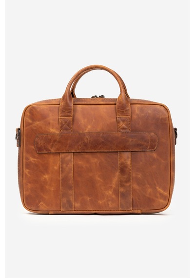 Mussen Hakiki Deri Organizer Macbook Laptop Evrak Çantası 13" & 14" İnç Taba Tiana
