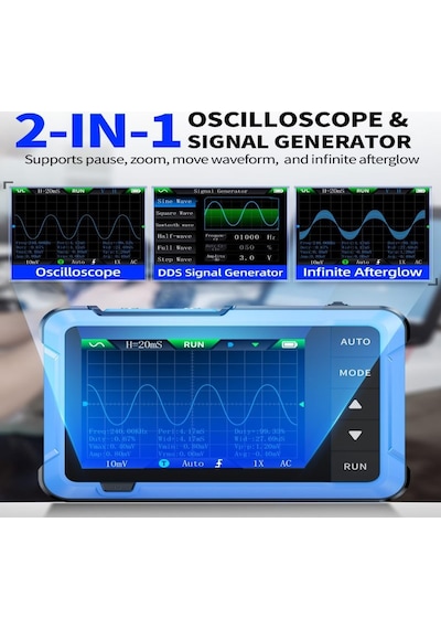 Mufunye Fnırsı Osiloskop Dso510 Elde Taşınabilir Dijital Osiloskop + Sinyal Jeneratörü 48ms/s 10mhz Kompakt Dijital Taşınabilir Osiloskop