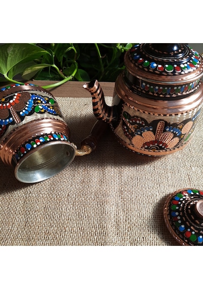 Gül Çiçek Middle Bakır Çaydanlık 1,9  lt Bakır