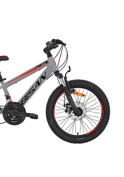 Bisan Cooper Çocuk Bisikleti 30 Cm Hd 24 Jant 21 Vites Açık Gri Kırmızı Gri - Kırmızı