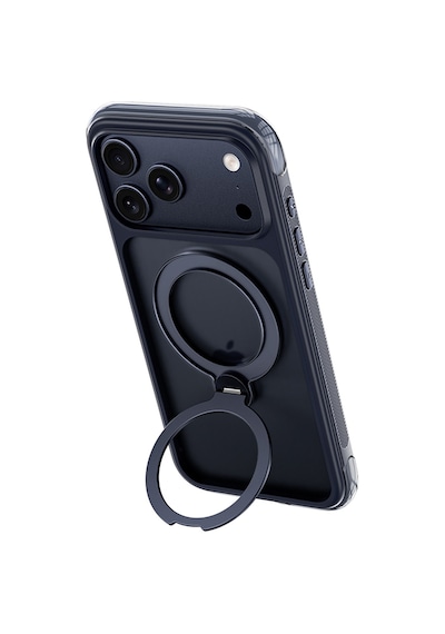 Apple iPhone Uyumlu  17 Pro Max Kılıf Wiwu As-203 Aeroshield Ultra Serisi M-safeli Airbagli Standlı Kapak Lacivert