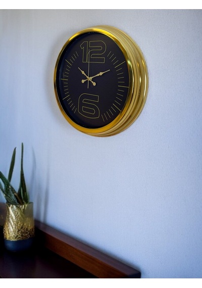 Elite Luxury Gold 40 Cm Metal Duvar Saati Çok Renkli