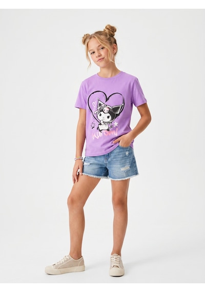 Sea Bubbles Kuromi Kız Çocuk Tişört St10398 Lila