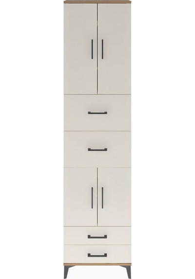 Arges Dolap 5 Raflı 4 Çekmeceli 4 Kapaklı 60x30x243 Çam-aytaşı Atlas Çam