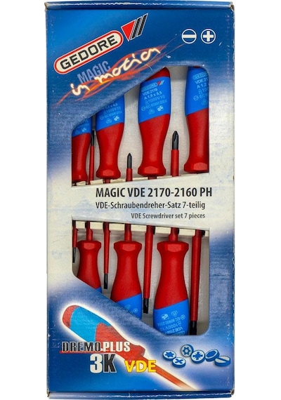 Gedore Magic Vde 1000v Düz Yıldız İzoleli Tornavida Takımı 7 Parça
