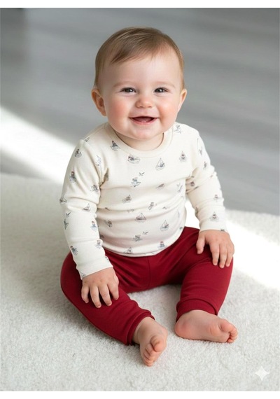 Tiffany Baby & Kids Tiffany Baby Bebek Krooboy Organik Theme Alt Üst Takım Krem 14012