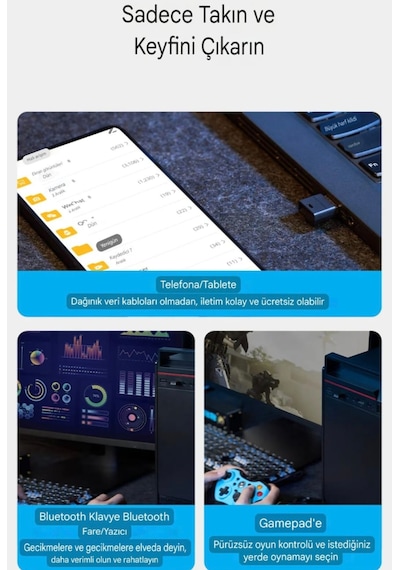 Vention Usb Bluetooth Adaptör 5.4 Yüksek Performans Düşük Gecikme