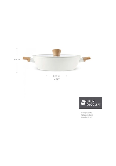 Karaca x Refika Swiss Crystal Creamy Wood K.Yarık Tencere 30 Cm