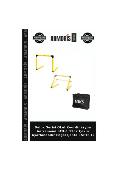 Delux Serisi Okul Koordinasyon Antrenman Scx-1 1232 Çoklu Ayarlanabilir Engel Çantalı Set6 Lı Çok Renkli