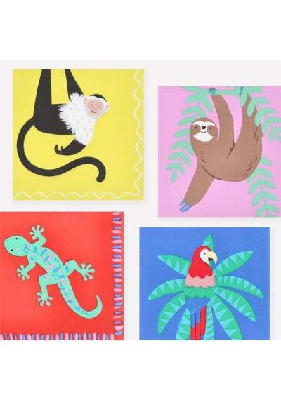 Meri Meri - Jungle Jamboree Large Napkins - Jungle Jamboree Peçeteler - L - 16 Adet