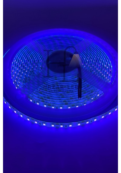 12 Volt Uv Ultraviyole Şerit Led 2835 Smd Metrede 120 Led Black Light 5 Metre