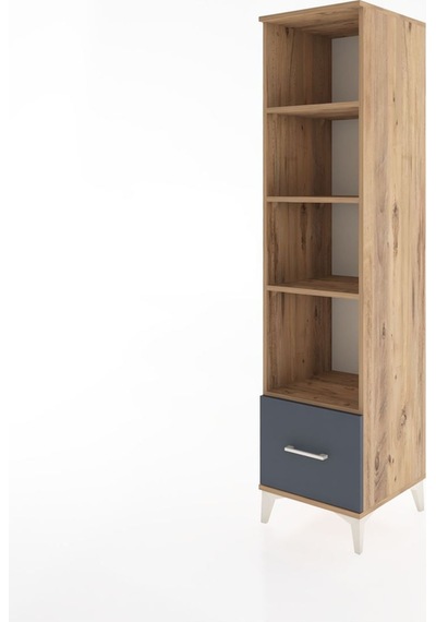Hyperion Dolap 4 Raflı Tek Çekmeceli 44x44x182 Çam-antrasit Çam