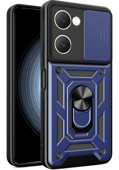 Vivo Y18 Kılıf Magnetik Standlı Kamera Korumalı Zore Sürgülü Vega Kapak