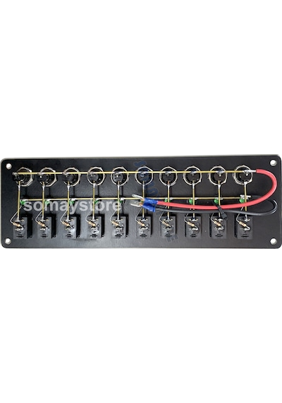 Sealux Switch Panel 10 Anahtar Yatay 12-24V Sigorta Paneli Tekne - Karavan