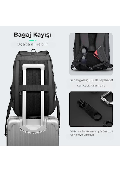Mark Ryden Protector Iı Laptop Sırt Çantası Kilitli Usb Şarj Kitli Çanta Mr9405sj 00 45x15x30 Siyah
