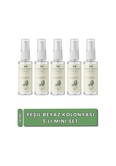 Bursa Şehir Kolonyaları, 5'li Yeşil Beyaz Kolonyası, Mini Kolonya Seti, Parfüm Etkili Kolonya