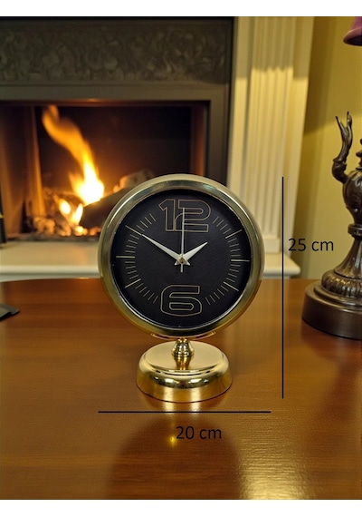 Elite Black Gold 25 X 20 Cm Metal Masa Saati Çok Renkli