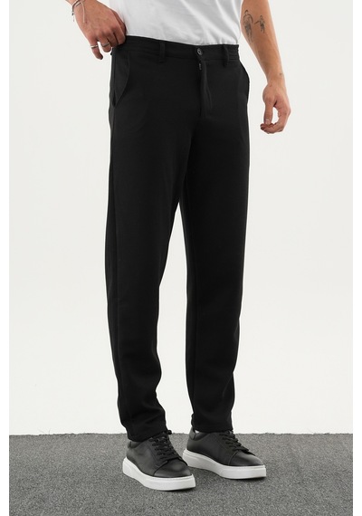 Redline Arden Kışlık Kalın Slim Fit Kemerli Erkek Pantolon Siyah