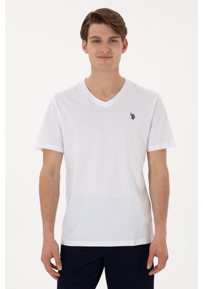 U.S. Polo Assn. Erkek Regular Fit V Yaka Siyah Basic Tişört 50298043-VR013