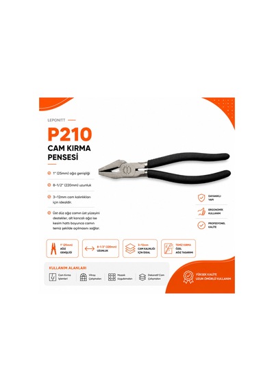 Leponitt Cam Kırma Pensesi 3-12 Mm Cam Kalınlığı