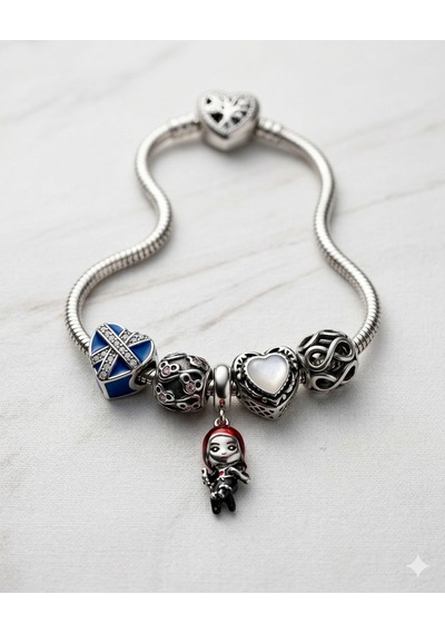 Kadın Taşlı Mavi Kalp, Pembe Taşlı Yüz, Black Widow, Beyaz Taşlı Kalp, Sonsuzluk Charmlı Kalp Kilit Bileklik 18 Cm Silver Kadın Taşlı Mavi Kalp, Pembe Taşlı Yüz, Black Widow, Beyaz Taşlı Kalp, Sonsuzluk Charmlı Kalp Kilit Bileklik 18 Cm Silver