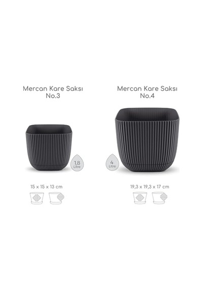 Mercan Kare Saksı Seti 1,8 Litre + 4 Litre, İç Mekan - Dış Mekan 2li Ekonomik Gizli Su Hazneli Plastik Saksı Set A Diğer Mercan Kare Saksı Seti 1,8 Litre + 4 Litre, İç Mekan - Dış Mekan 2li Ekonomik Gizli Su Hazneli Plastik Saksı Set A Diğer