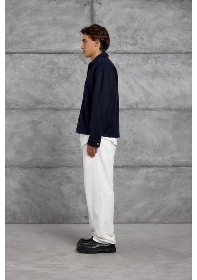 Hiccup Nomarc Önden Fermuarlı Gömlek Yakalı Ceket Lacivert